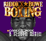 Riddick Bowe Boxing title screen for Sega Game Gear